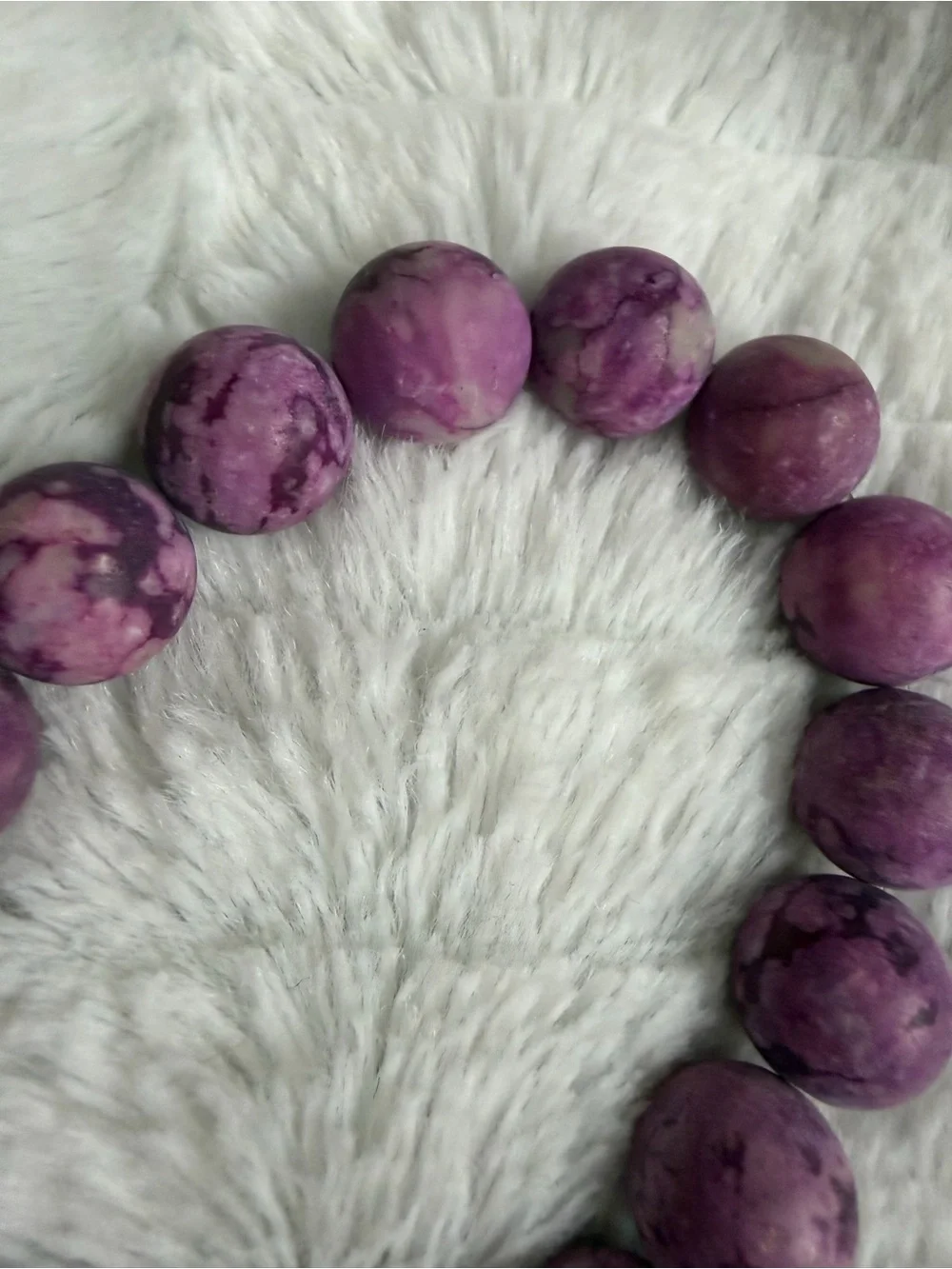 Purple Beaded Bracelet with Feather Charm
